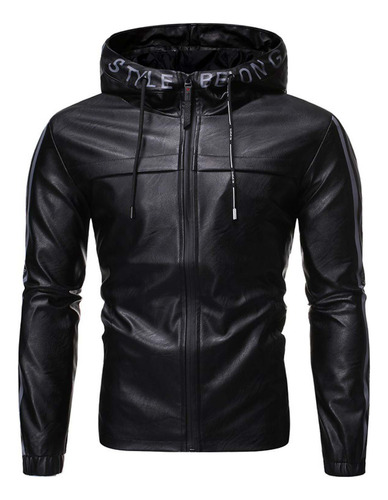 Chaqueta Casual De Cuero Q New Para Hombre, Sudadera Con Cap