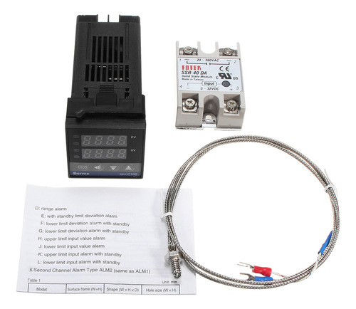 Conjunto De Controlador De Temperatura Digital Lcd Rex-c Pid