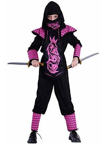 Disfraz Talla (7-9 Años) Para Niña De Ninja Rosa