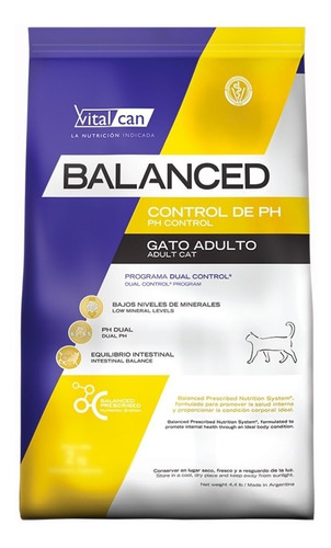 Alimento Vitalcan Balanced Gatos Control Ph Adulto 2kg 