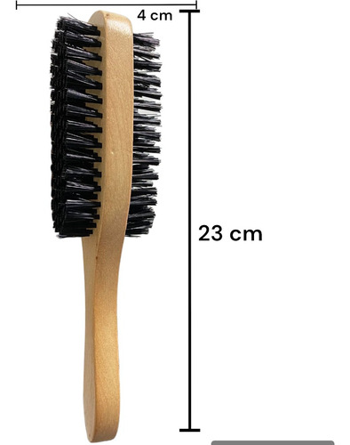 Cepillo Doble De Onda De Madera Natural Para Barbero 5pz Color Negro