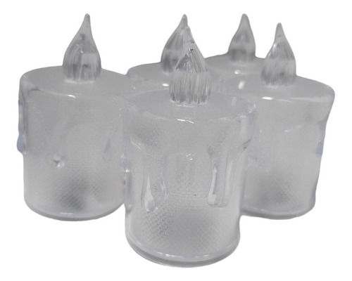 Set 24 Velas Derretida Transparentes Led Blanca Calido+pilas