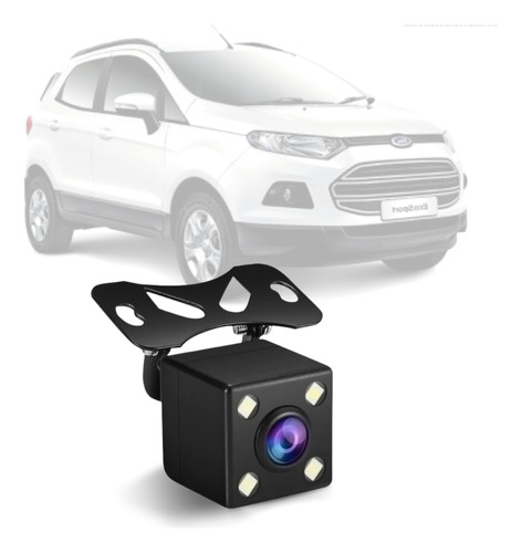 Câmera Ré Quadrada Colorido Visão Noturna Led Ecosport 