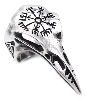 Anillo Doctor Peste Cabeza De Cuervo Odin Crow Hugin Munin