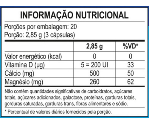 Kit 3 Dolomita Com Vitamina D Unilife 60 Cápsulas