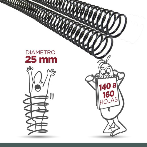 Espiral Plastico 25 Mm - Pack X 45