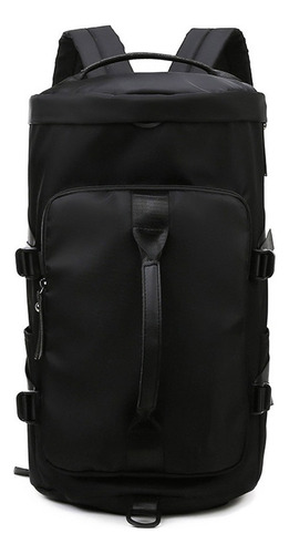 Mochila Deportiva Bolsa De Viaje Mochila Informal De Moda Color Negro