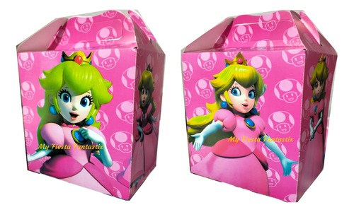 Princesa Peach Hongito Br Paq 10 Cajitas Dulceras Bolo Feliz