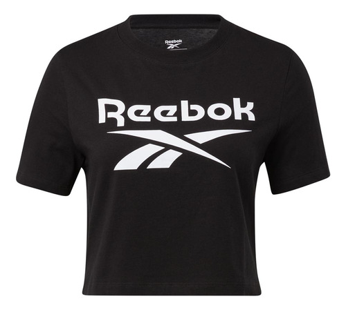 Playera Reebok Identity Big Logo Crop Tee Negro Para Mujer