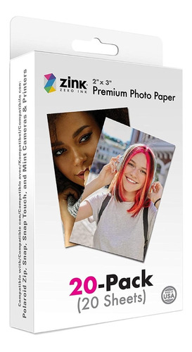 Imagen 1 de 5 de 20 Hojas Papel Fotografico Premium Zink Zero Ink 2x3 
