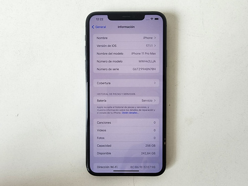 iPhone 11 Pro Max 256 Gb Gris Espacial Bateria 77% Con Caja