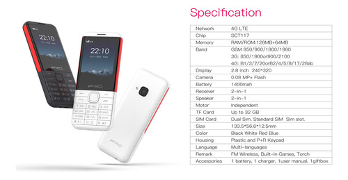 Celular Para Mayores Teclas Y Pantalla Grande 4g Ipro K3 Mp3 Negro