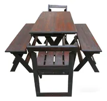 Comprar Mesa 140x80 Bancas & Sillas Plegables Set D'madera Promoción