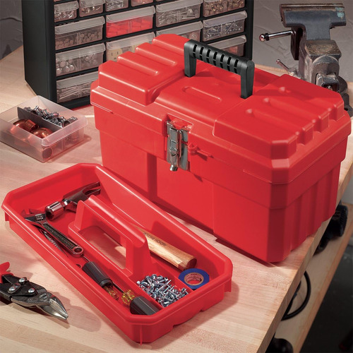 Caja De Herramientas De Plastico Akro-mils 14 Pulgadas Roja