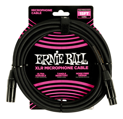 Cable Ernie Ball Microfono Xlr Macho / Hembra 6391 4,5mt