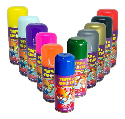 Imagem 1 de 6 de 4 Tinta Spray Colorir Cabelo Festa Fantasia Carnaval
