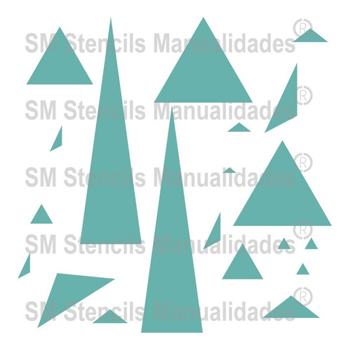 Stencil Variedad De Triángulos 01 Plantilla Manualidades