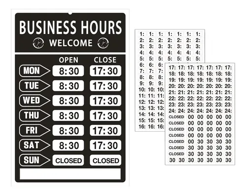 Rótulo De Horario De Negocio, Rótulo De Horario De Ap...