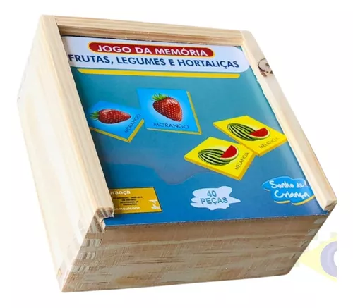 Jogo Da Memória Infantil Educativo Frutas E Legumes Madeira em