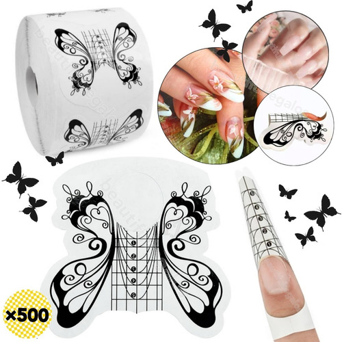 X500 Moldes Mariposa Uñas Esculpidas Acrilicas Gelificadas