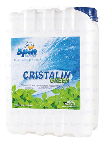 Cristalin Green Para Alberca 10 Litros Biodegradable Spin Ds Azul