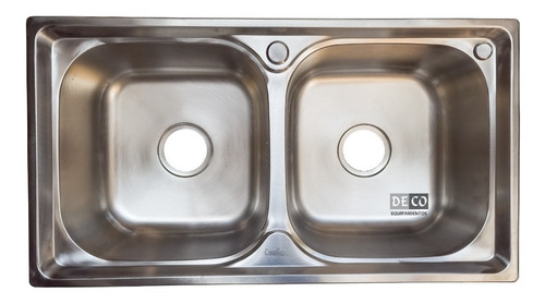Imagen 1 de 7 de Pileta Doble De Acero Inoxidable 304 Sobreponer + Valvulas