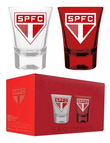 Copo Shot Prime 60ml Com 2 Sao Paulo Allmix Cor Branco