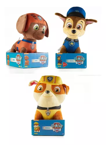 Compre Kit 3 Pelúcias 30Cm Zuma, Rocky E Rubble - Patrulha Canina