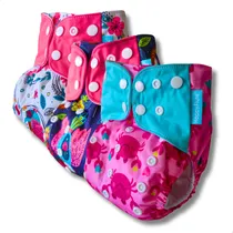 Comprar Kit 3 Fraldas Ecológicas Reutilizável De Pano + 3 Absorvente Gênero Meninas Tamanho Único