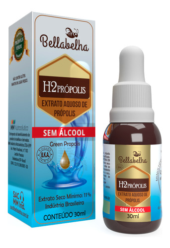 Própolis Verde Aquoso 11% Extrato Seco-sem Álcool-30 Ml