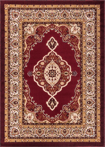 Woven Alfombra Persa Grand Medallion Roja 5 X 7 Pie 2 