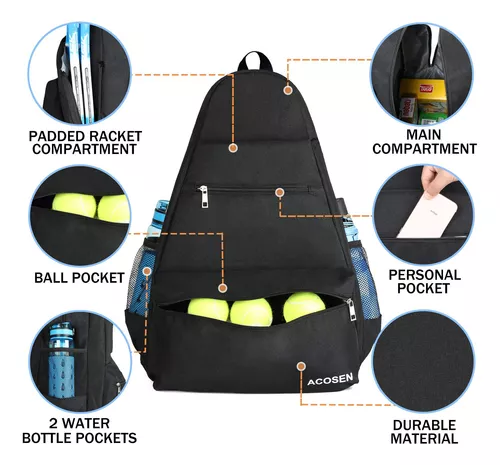 Mochila de tenis – Bolsas de tenis grandes para mujeres y hombres para  sostener raqueta de tenis, palas de pickleball, raqueta de bádminton,  raqueta