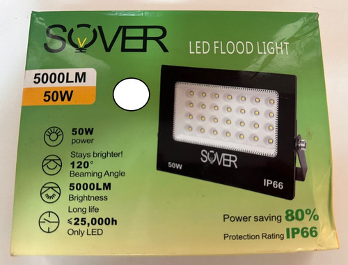Refletor De Led Sover 6500k 5000lm 50w