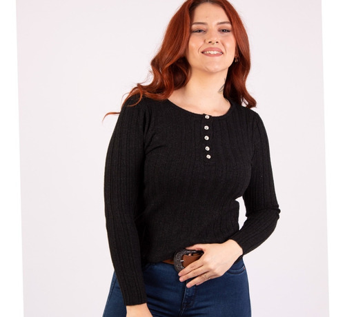 Sweater Botones Manga Larga Colores