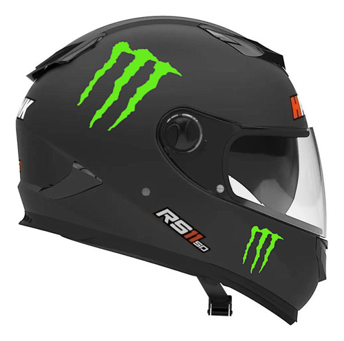 Calcomanias Vinilo Kit Calco Monster Logo Casco Moto Ploteo