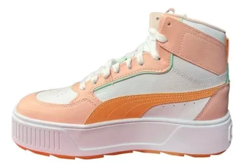 TENIS PUMA PLATAFORMA MUJER KARMEN L EN COLOR BLANCO CON ROSA – Skate  Factory