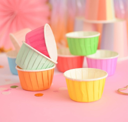 Imagen 4 de 4 de Pirotines Premium Pastel Colores Cupcakes X10