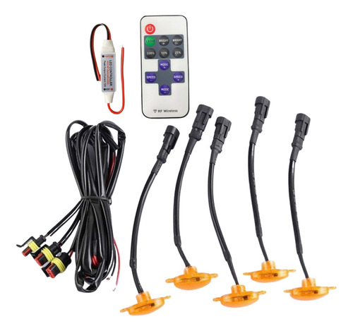 Luces Led Kit Ámbar Parrilla Carro Camioneta Con Control 12v