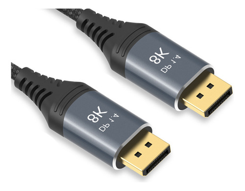 Cabo Displayport 1.4 8k 144 Hz 32 Gbps Macho De 1,80 Metros
