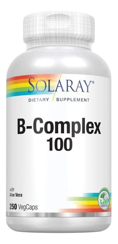 Vitamina B Complex 100 Solaray 250 Capsulas Blandas Sabor Neutro
