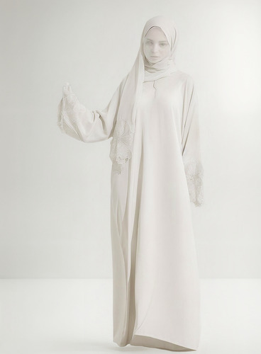 Túnica Musulmana Con Hijab Kaftan Vestido Musulmán De