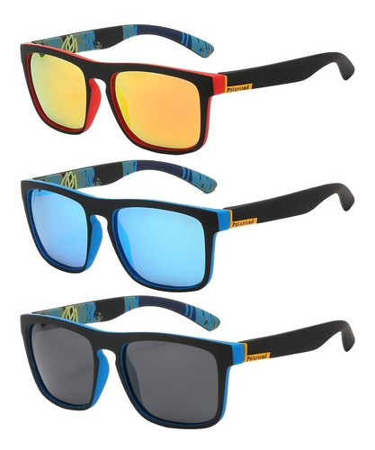 3piezas Lentes De Sol Gafas Polarizadas Uv400 Moda Deportivo