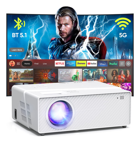 Proyector Bluetooth Wifi 5g Con Pantalla, 400 Ansi Real Nati