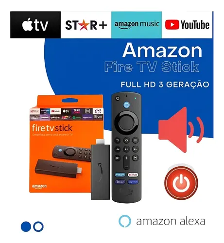 Amazon Firetv Stick 3 Geracaofull Hdcomando Voz Preto De Voz