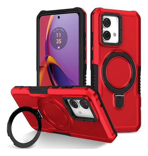 For Motorola Moto G84 Rotatable Ring Stand Hard Back Case