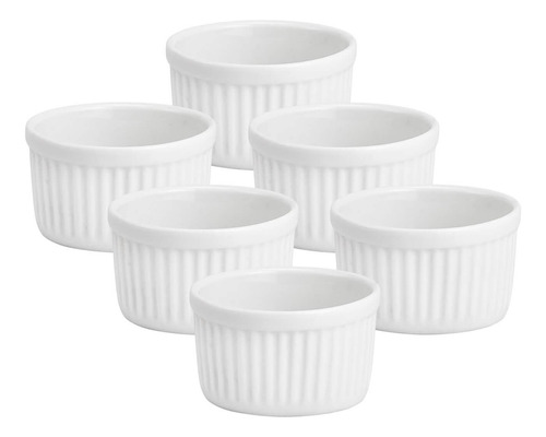 6 Ramequim De Porcelana Ramekin Pequeno Para Forno 100 Ml