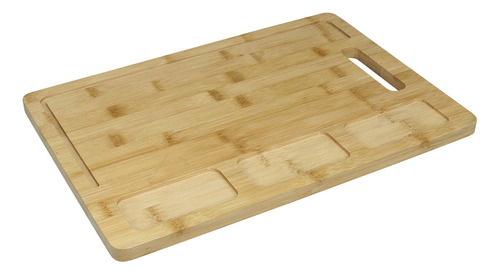 Tábua De Corte 3 Reservatorios E Sulco Bambu 1x38x27 Natural