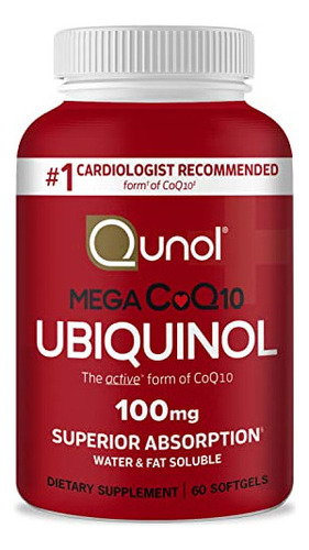 Qunol Ubiquinol Coq10 100 Mg Cápsulas Blandas, Mega Ubiquin