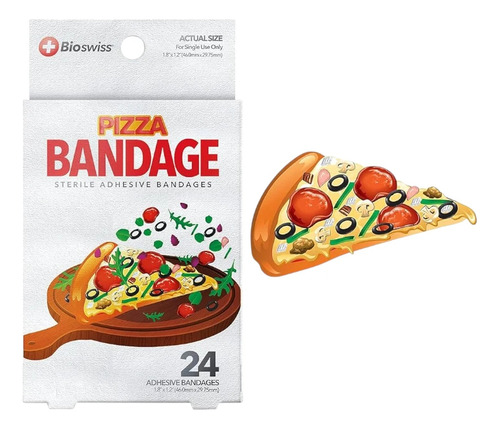 Pack 72 Parches Pizza Curitas Banditas Diseño Infantil