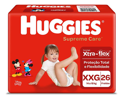 Fralda Huggies Supreme Care Xxg 26u Gênero Sem Gênero Tamanho Extra Extra Grande (xxg)